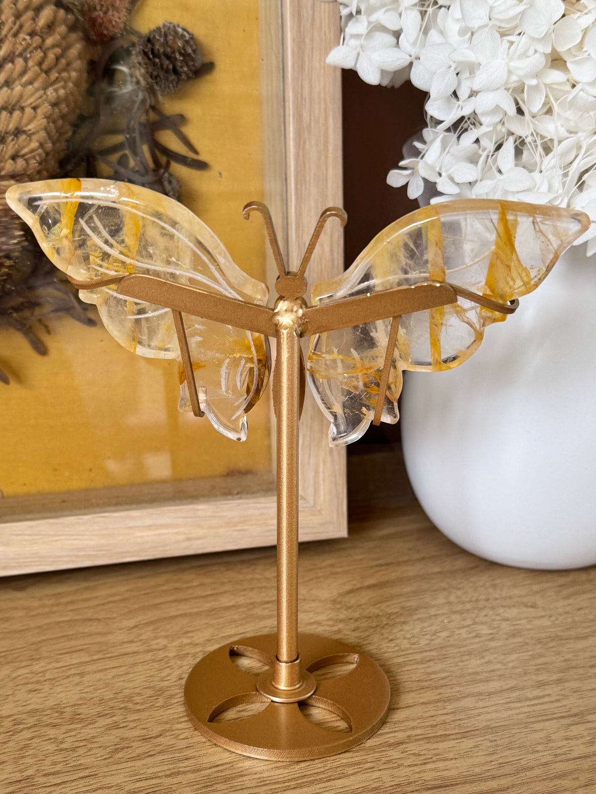 Imperfect - Golden Healer Butterfly on Stand