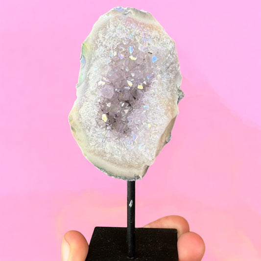 Aura Amethyst Cluster on Stand