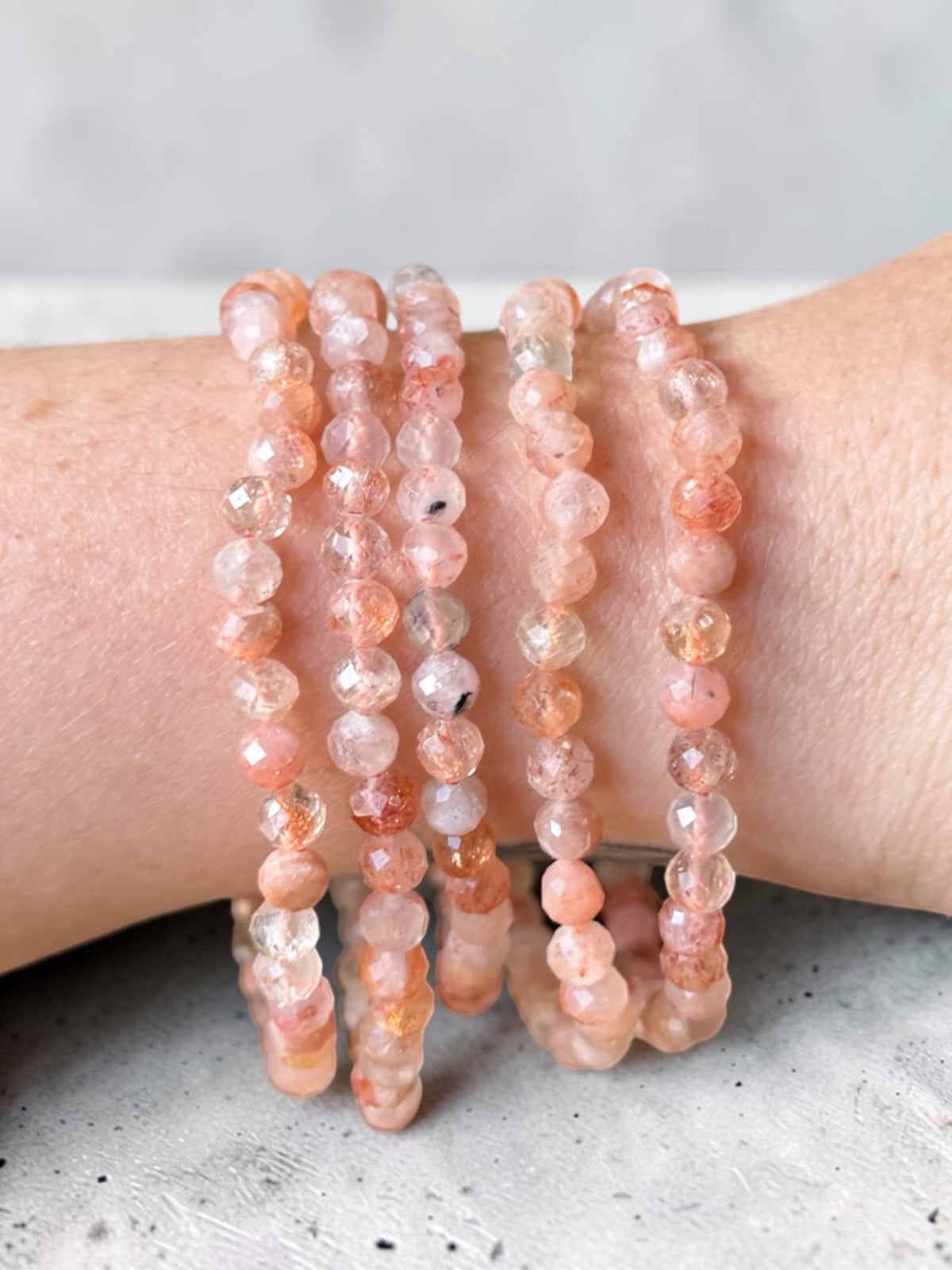 Sunstone Faceted Bead Bracelets