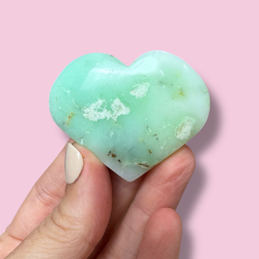 Australian Chrysoprase Heart Carving