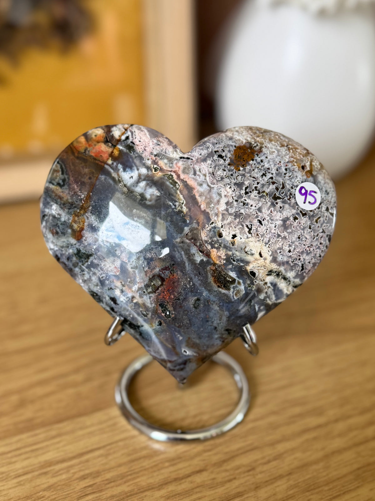 Sea Jasper Heart Carving