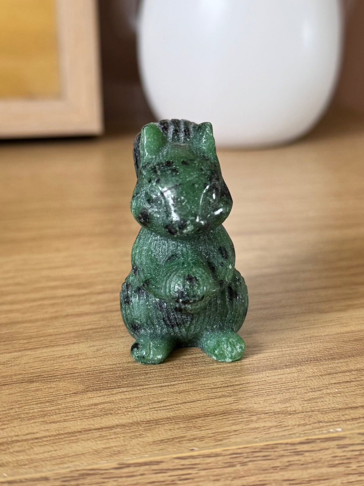 Ruby and Zoisite Squirrel Carving