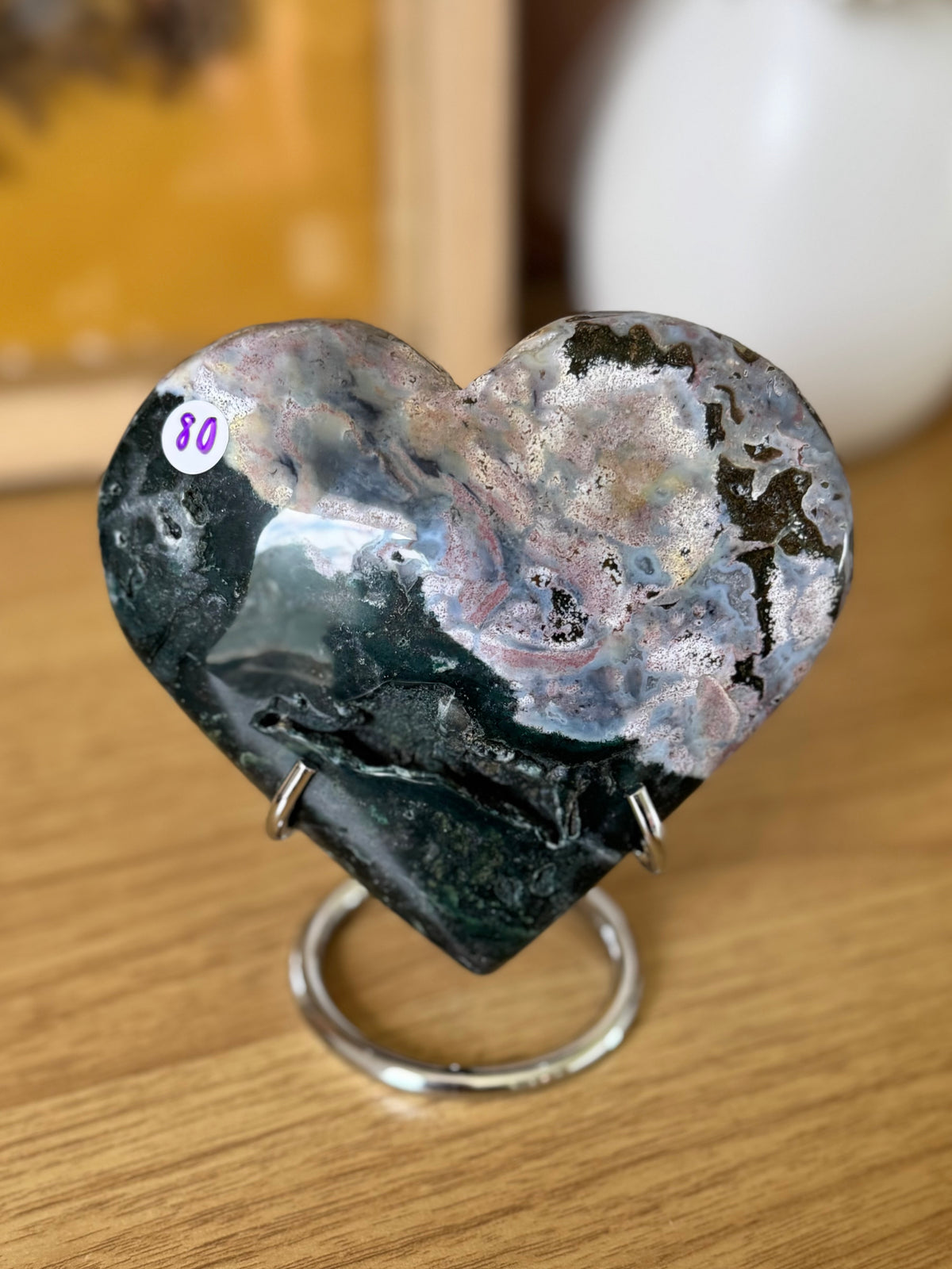 Sea Jasper Heart Carving