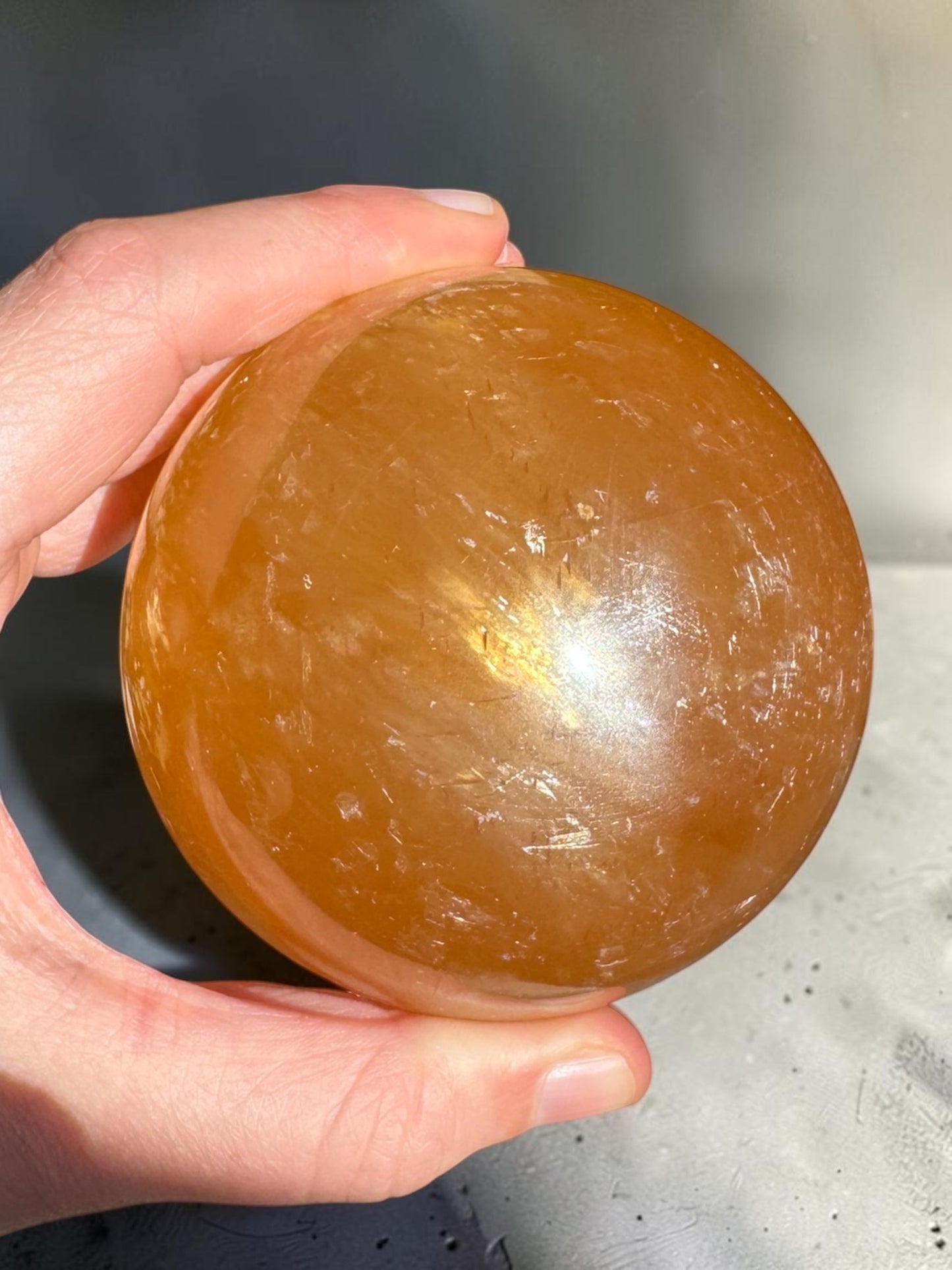 Honey Calcite Sphere