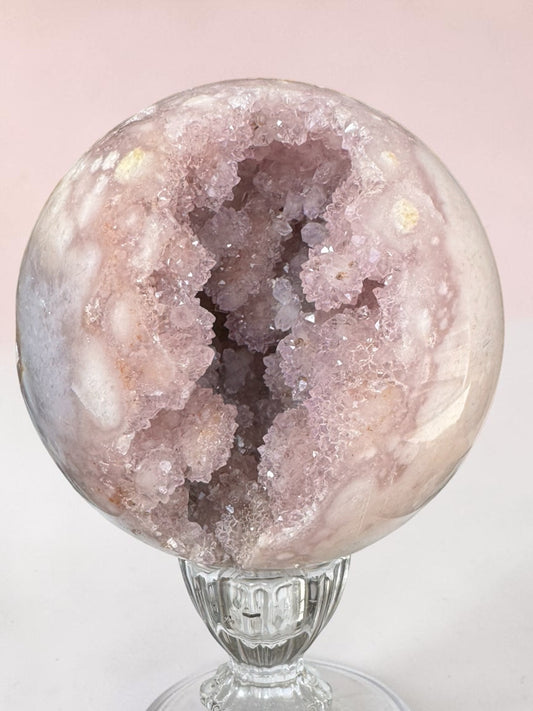 Pink Amethyst + Flower Agate Sphere 9cm
