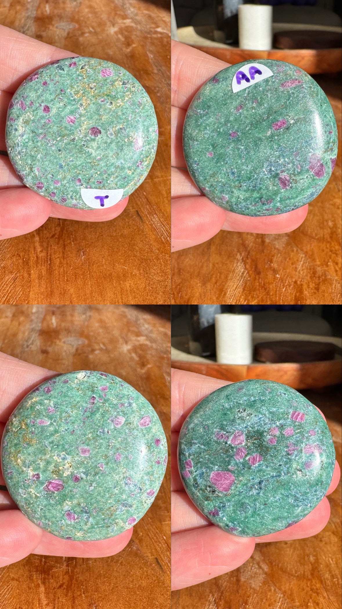 Ruby and Fuchsite Flat Stones | Choose Your Own