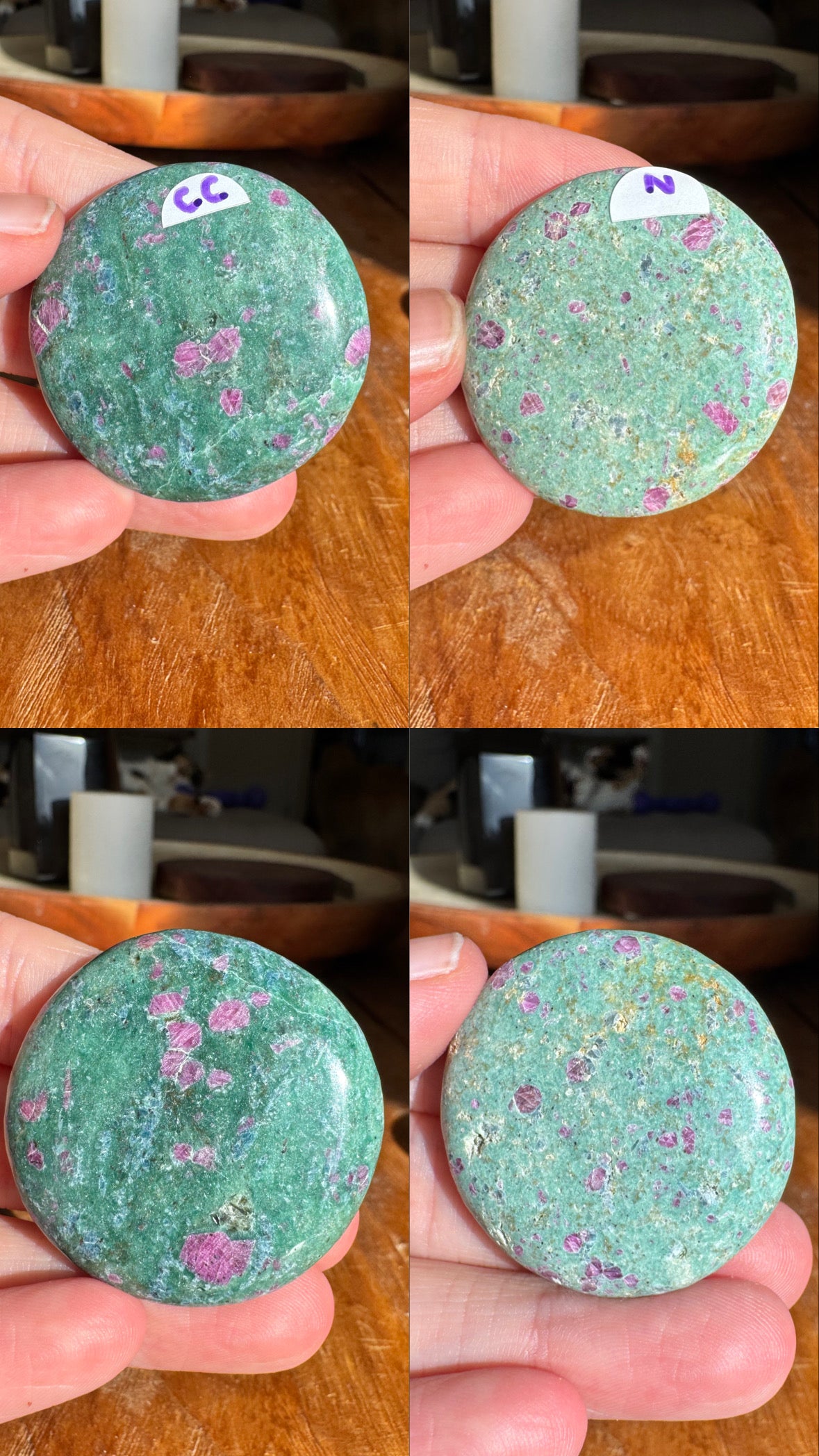 Ruby and Fuchsite Flat Stones | Choose Your Own