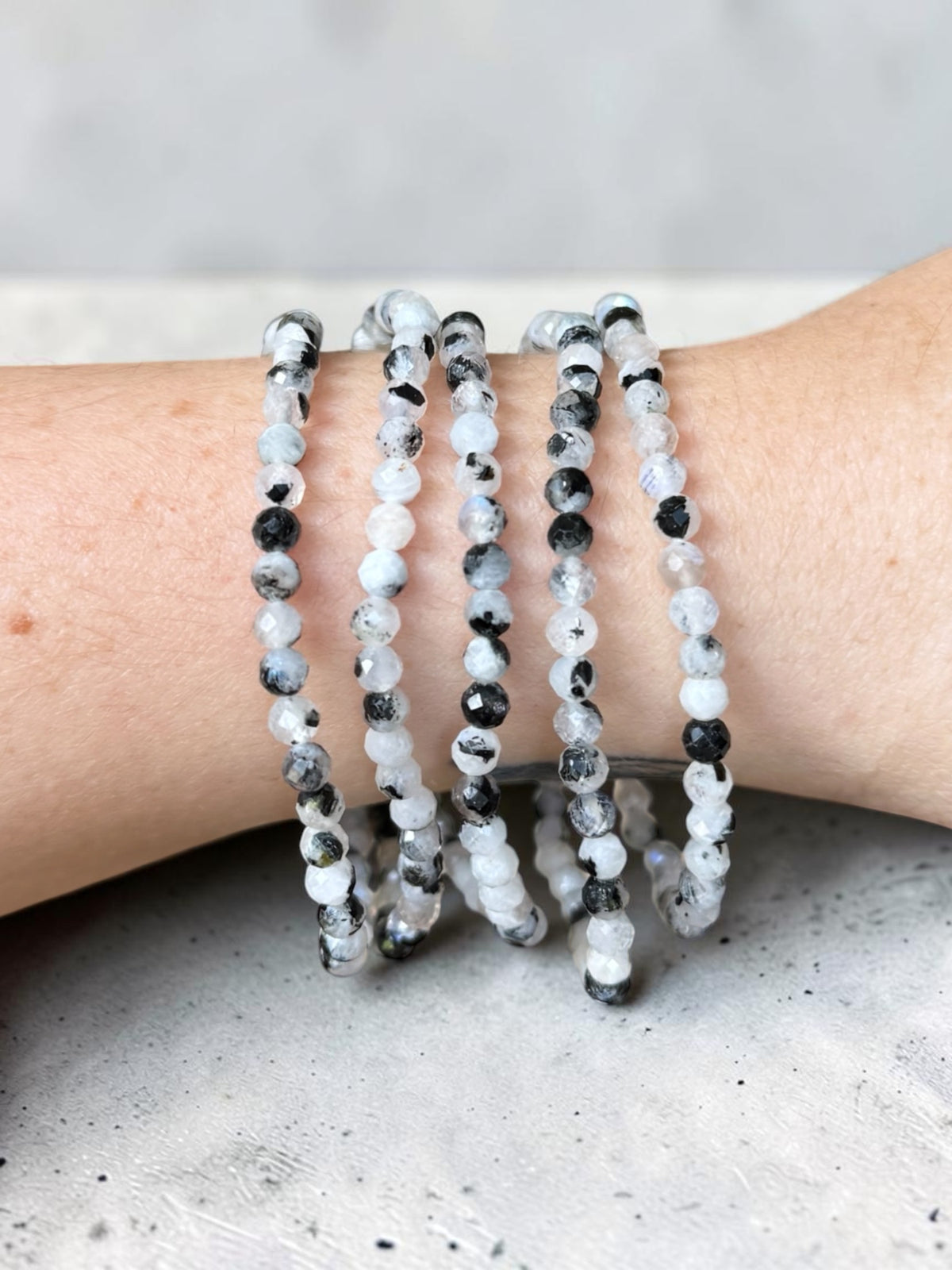 Rainbow Moonstone Faceted Bead Bracelets