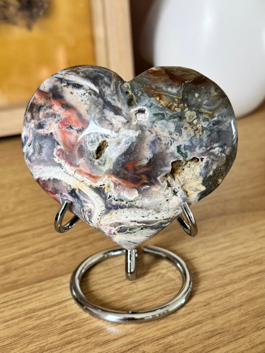 Sea Jasper Heart Carving