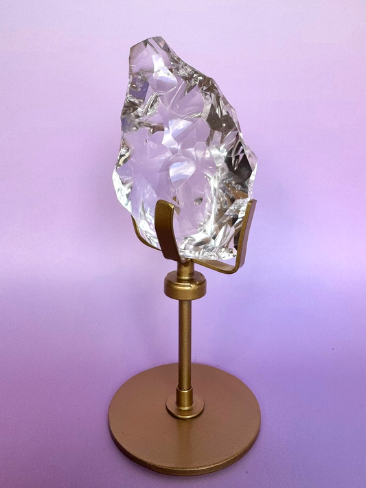 Sculpted HQ Clear Quartz on Stand