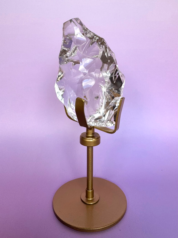Sculpted HQ Clear Quartz on Stand