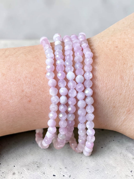 Kunzite Faceted Bead Bracelets