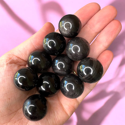Silver Sheen Obsidian Mini Spheres | Intuitively Chosen