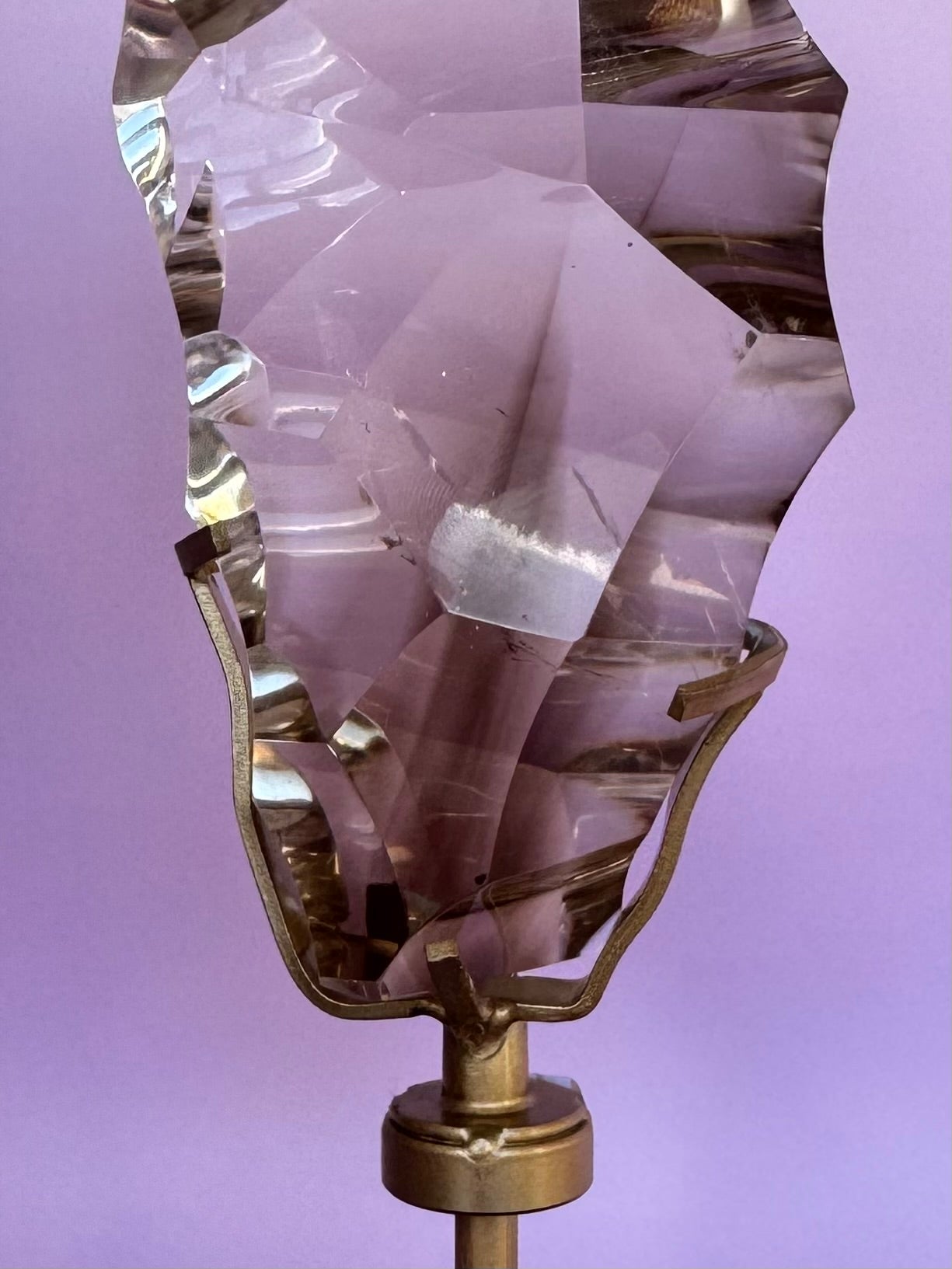 Sculpted HQ Two Toned Clear/Smokey Quartz on Stand (with phantom)