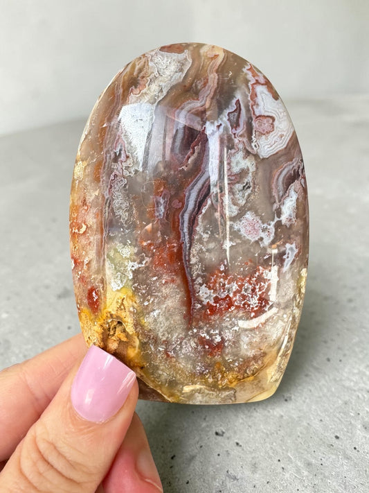Pink Plume Agate Freeform