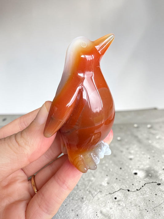 Agate Penguin Carving