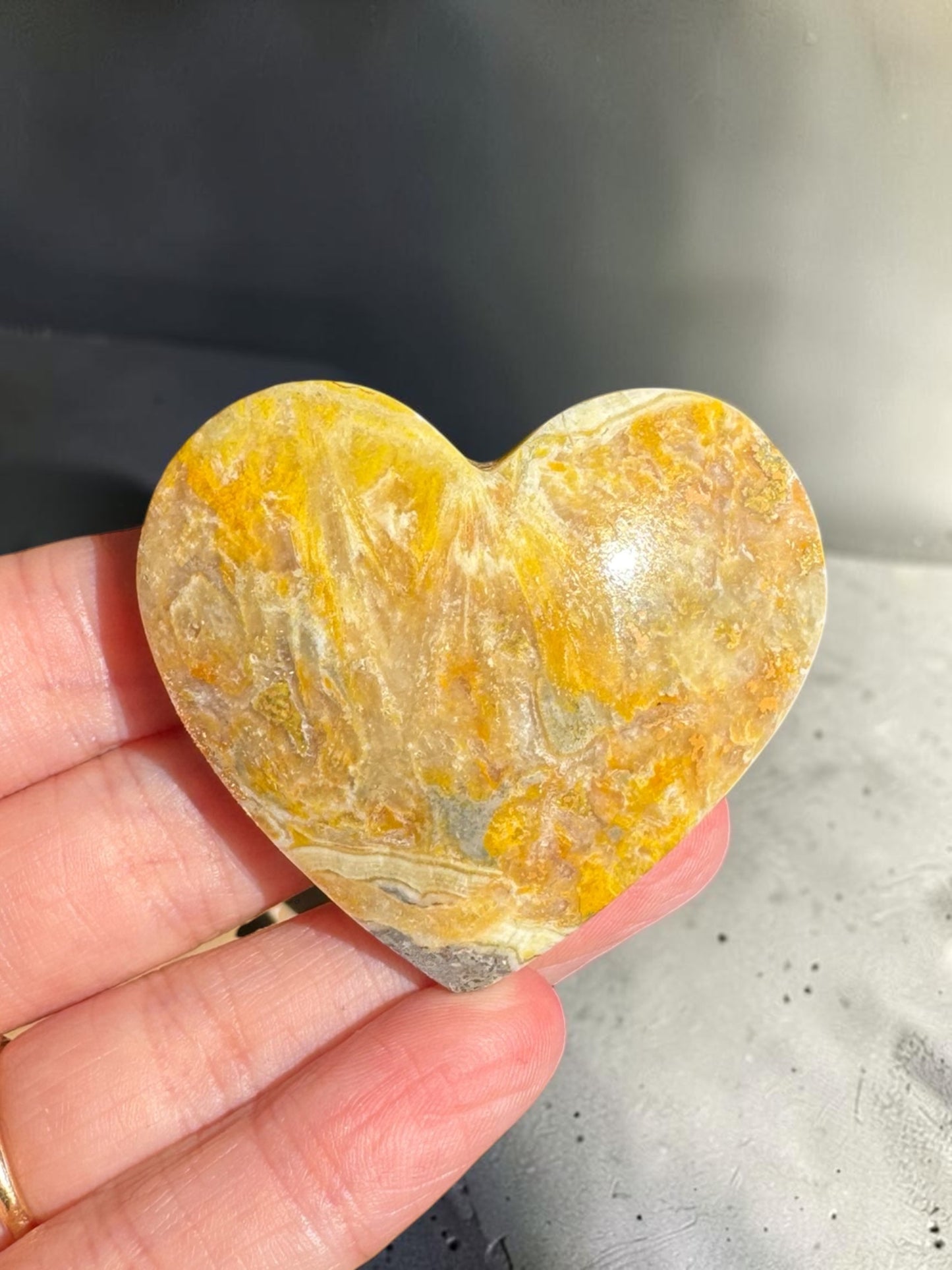 Bumblebee Jasper Heart Carving