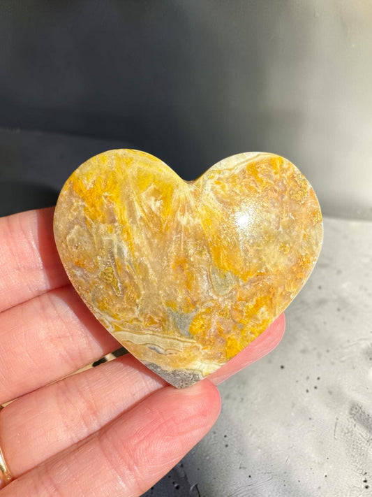 Bumblebee Jasper Heart Carving