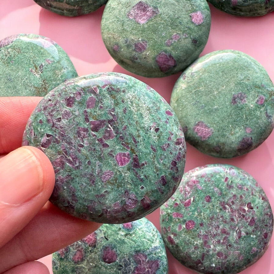 Ruby and Fuchsite Flat Stones | Choose Your Own
