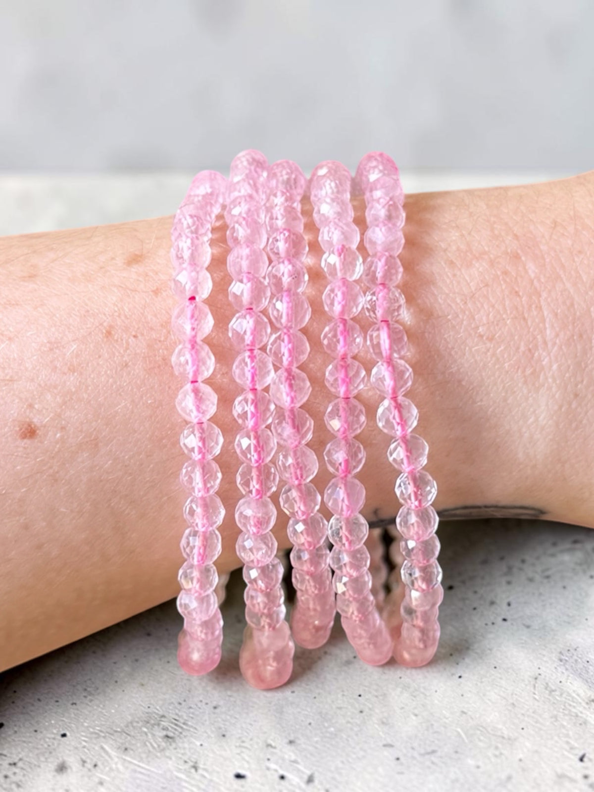 Rose Quartz Faceted Bead Bracelets
