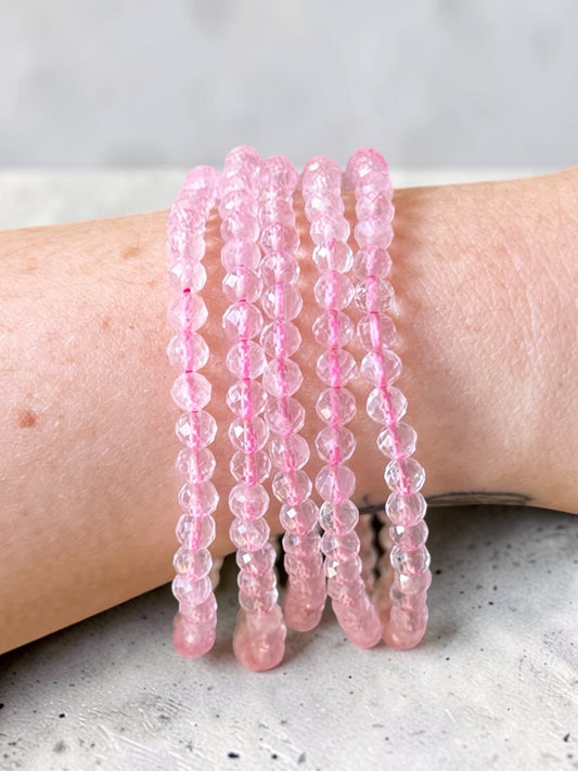 Rose Quartz Faceted Bead Bracelets