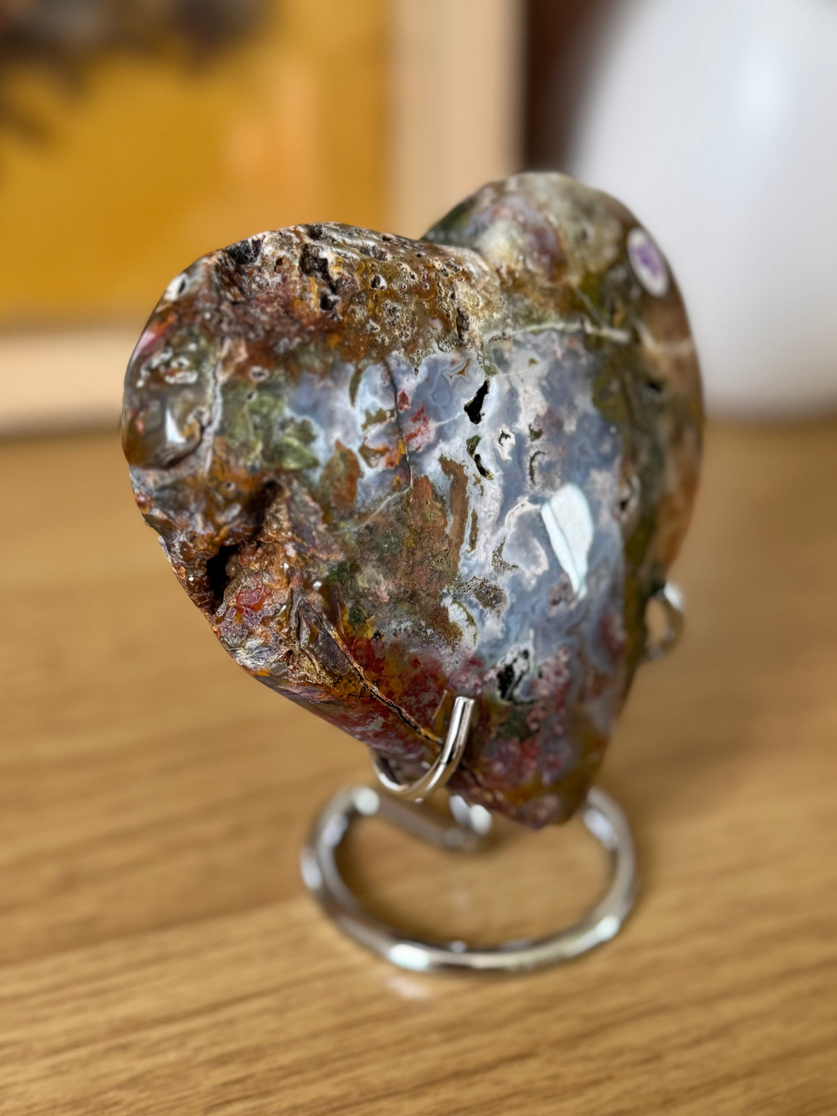Sea Jasper Heart Carving