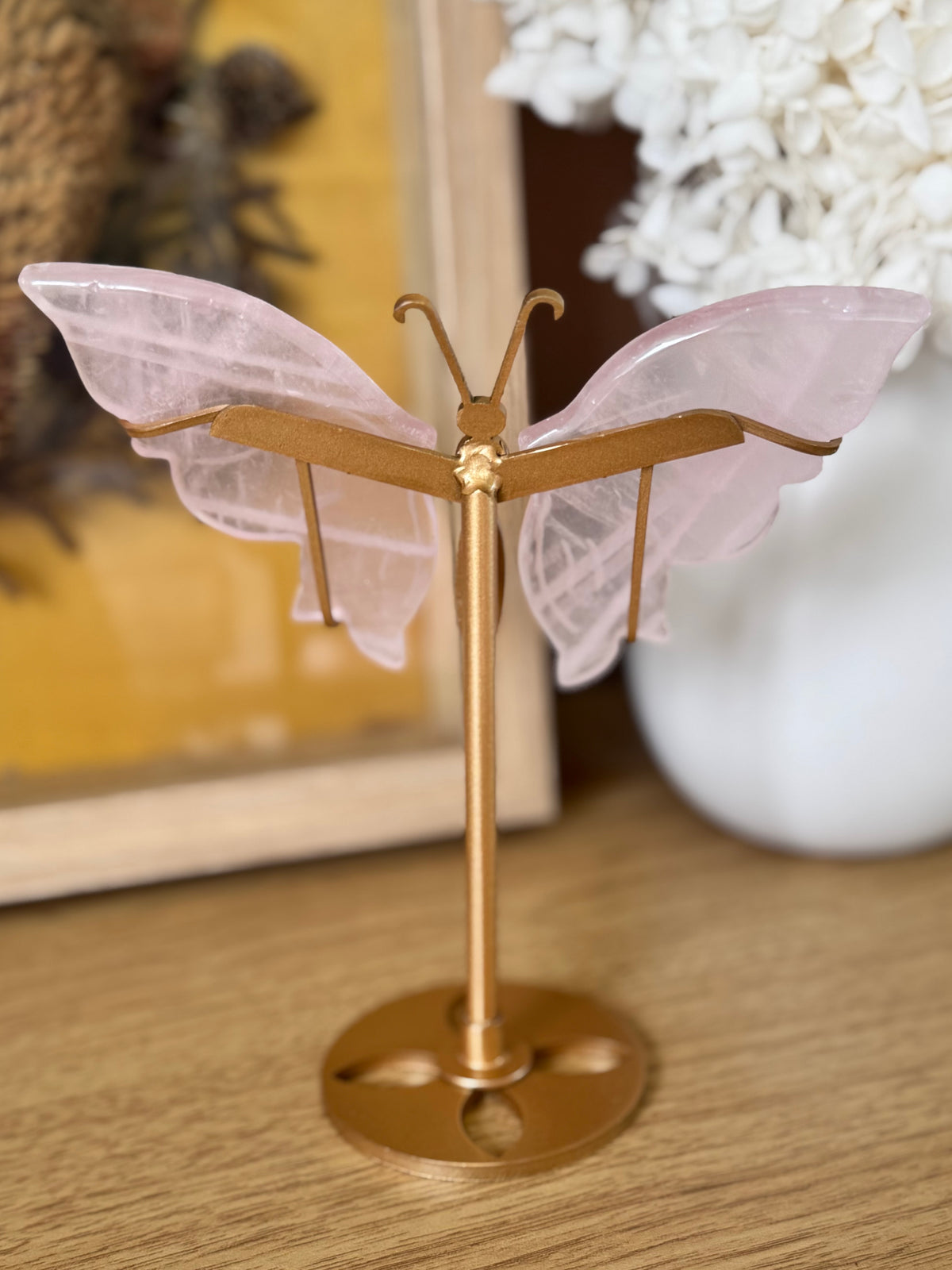Rose Quartz Butterfly on Stand