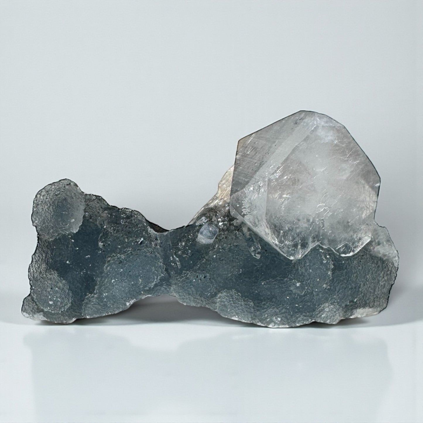 Druzy Black Chalcedony with Apophyllite and Peach Stilbite Specimen