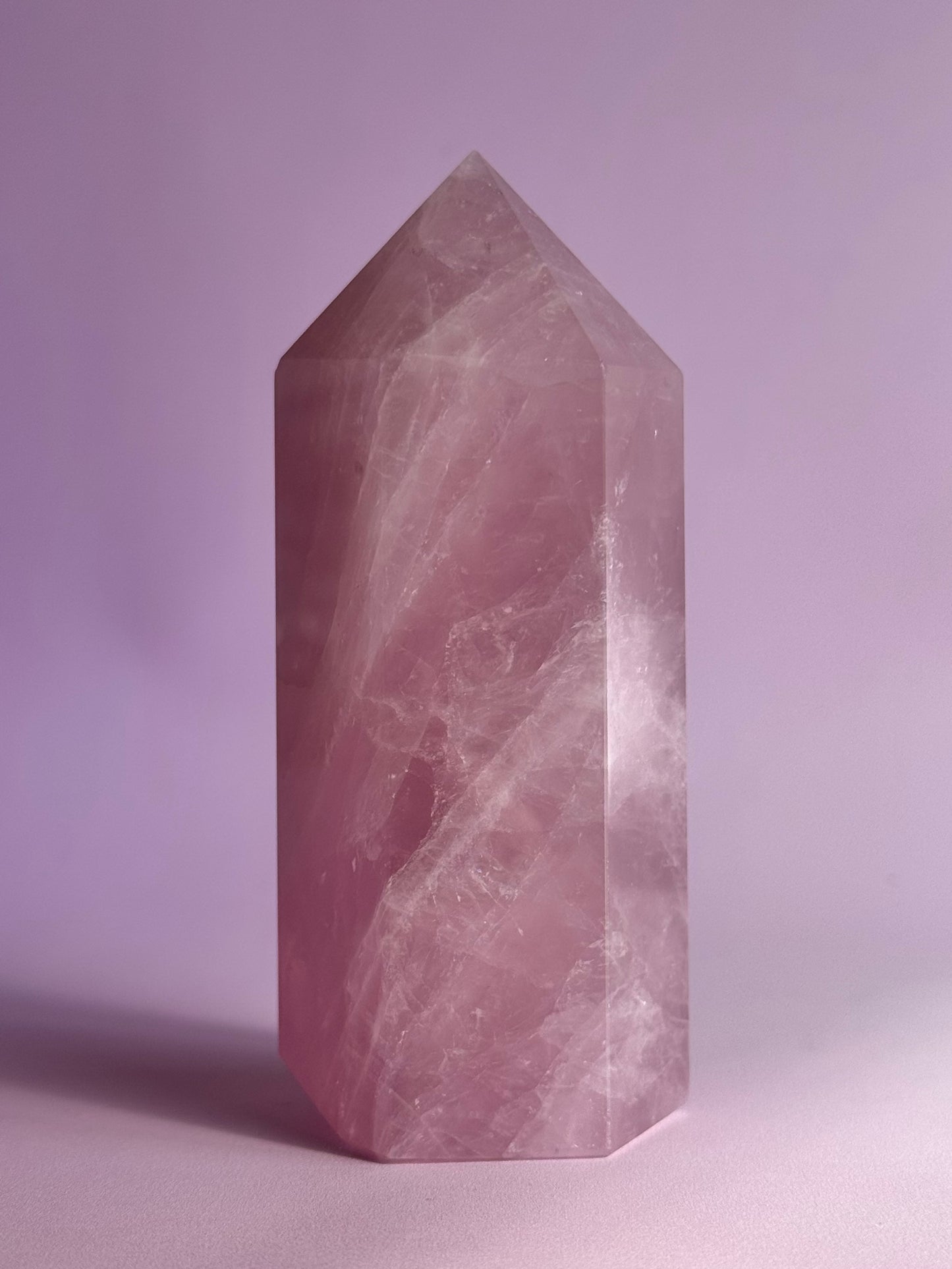 Lavender Rose Quartz Tower (i)