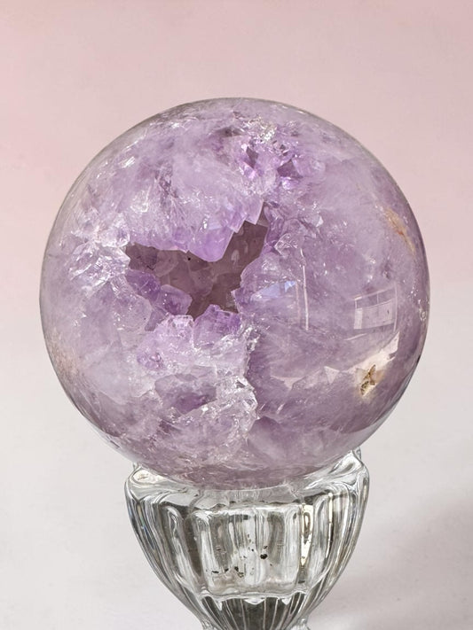Pink Amethyst + Amethyst Sphere 5.5cm
