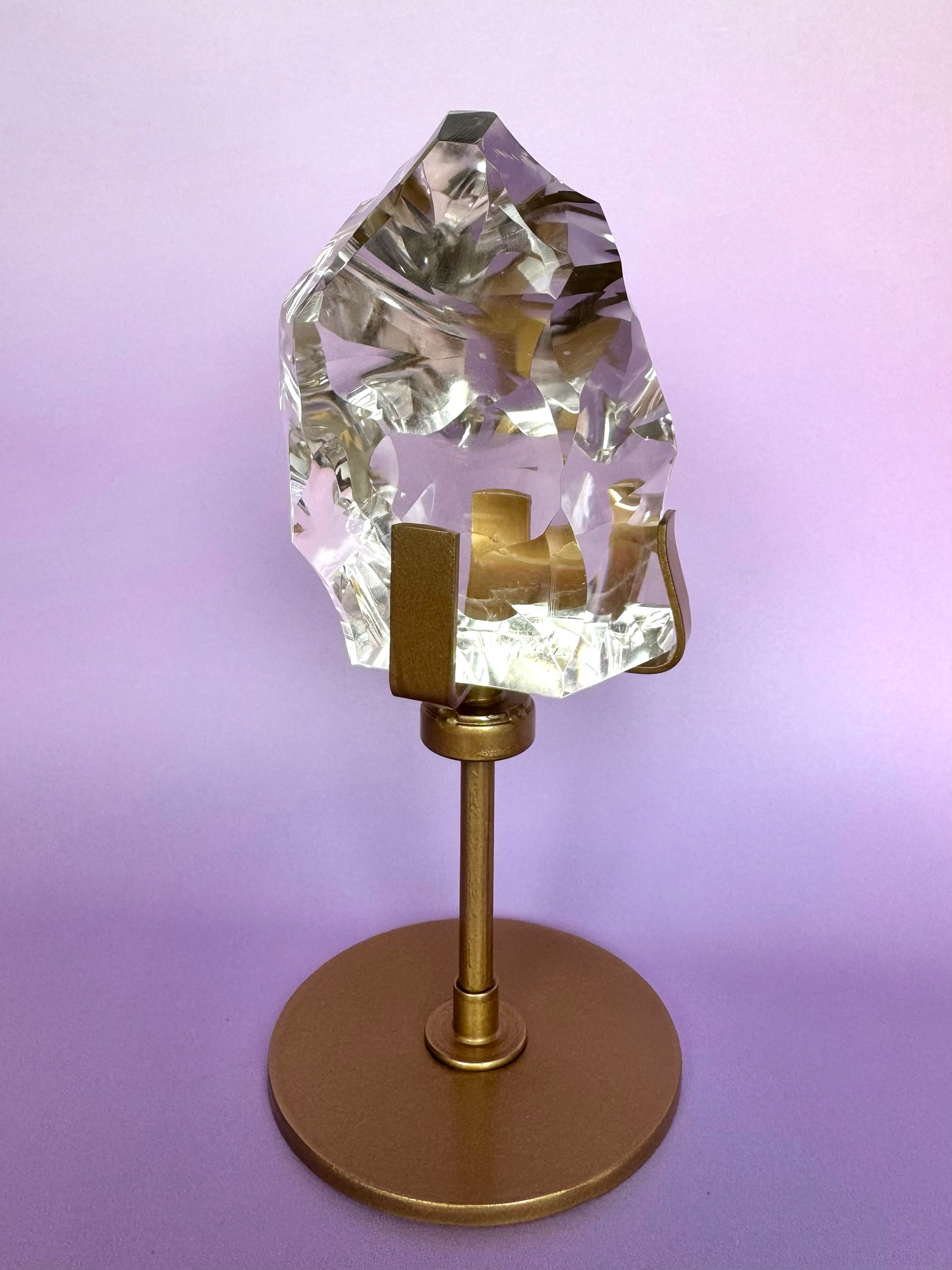 Sculpted HQ Clear Quartz on Stand