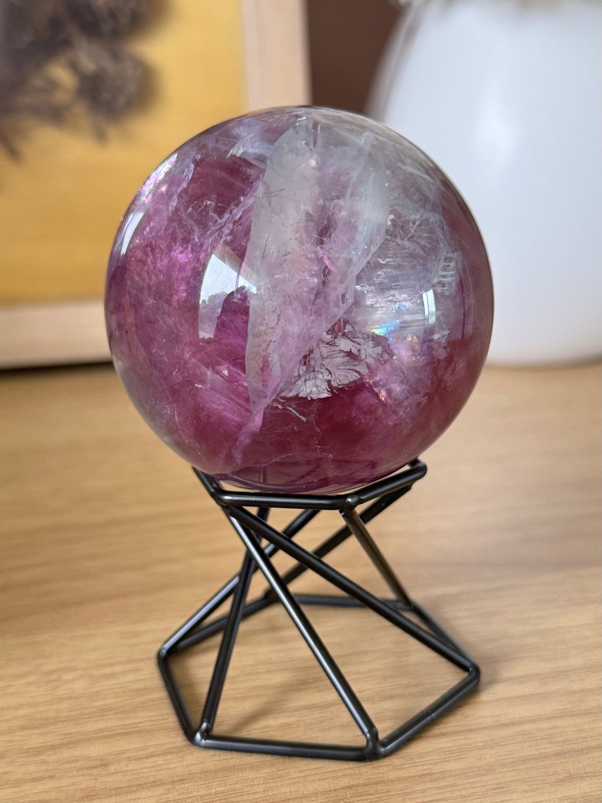 Watermelon Fluorite Sphere