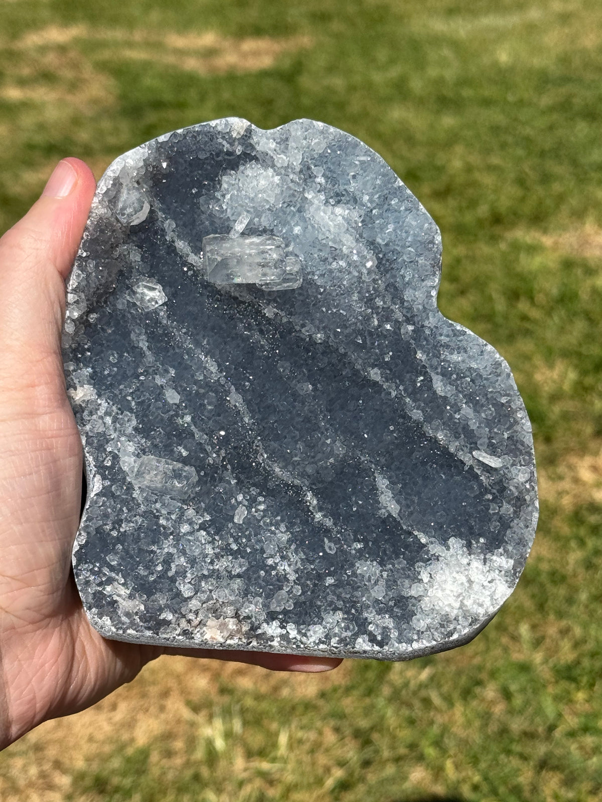 Blue Chalcedony with Apophyllite Cluster