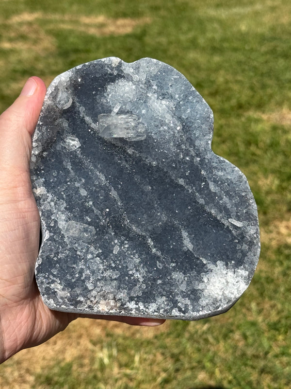 Blue Chalcedony with Apophyllite Cluster