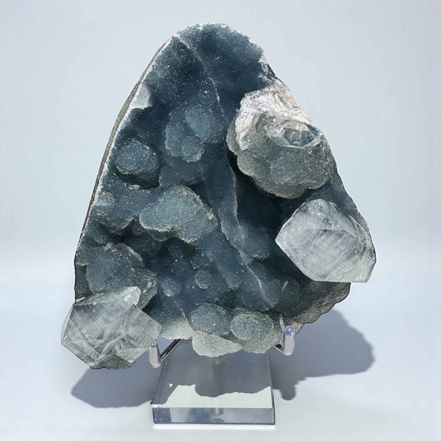 Druzy Black Chalcedony with Apophyllite Specimen