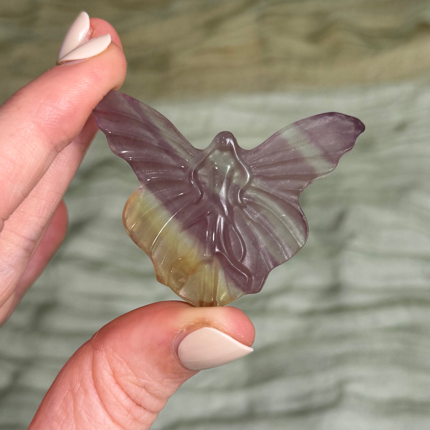Candy Fluorite Butterfly Fairy Carving