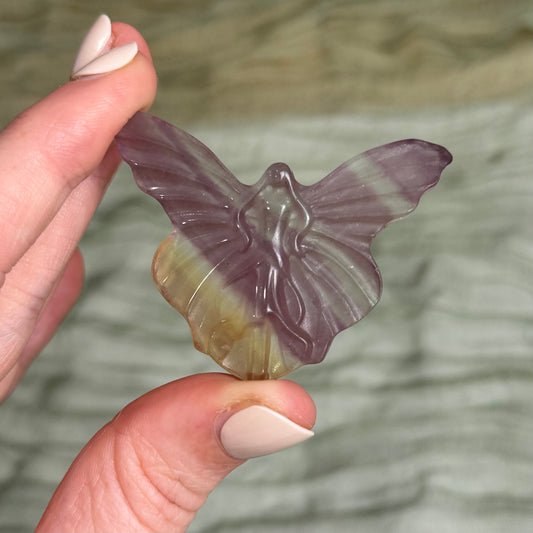 Candy Fluorite Butterfly Fairy Carving