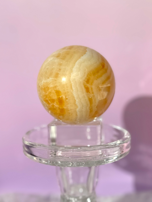 Banded Orange Calcite Sphere