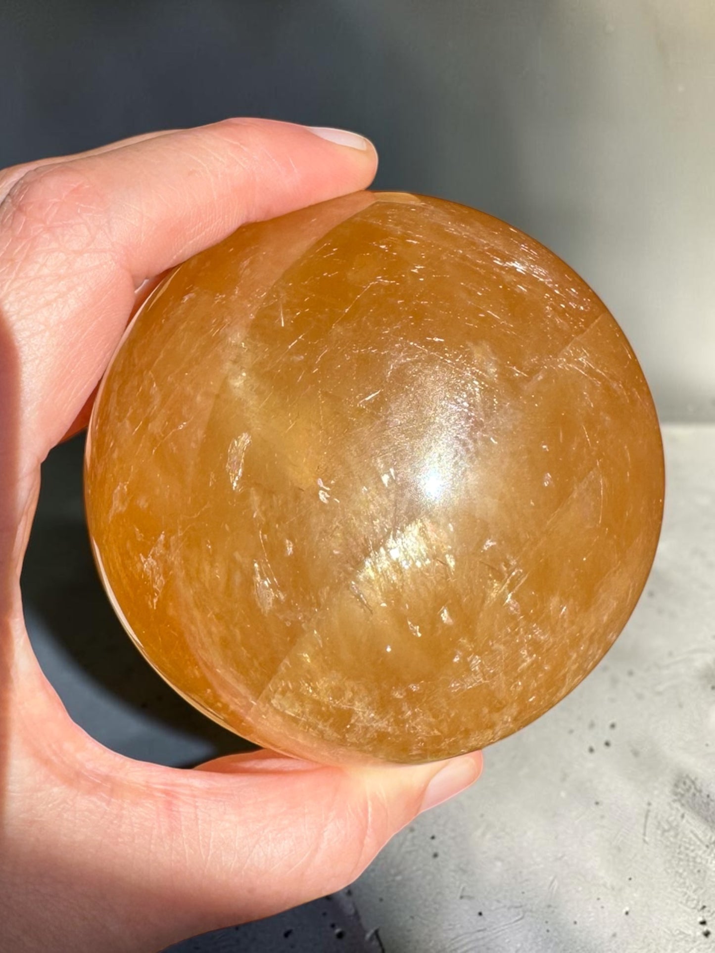 Honey Calcite Sphere