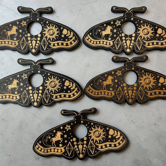 Mystic Moth Wooden Sphere Stand