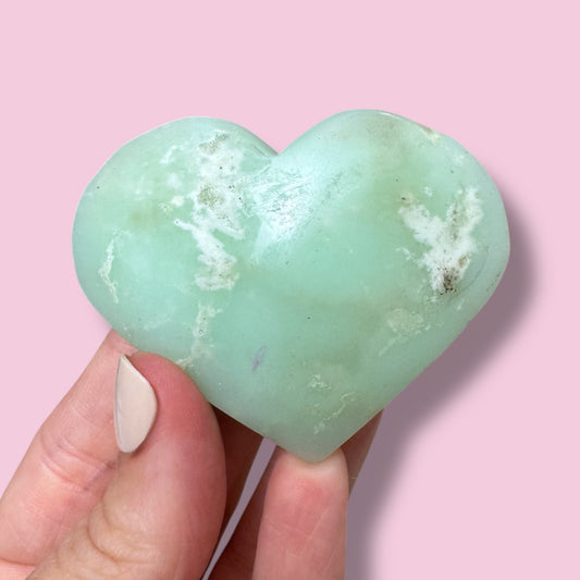 Australian Chrysoprase Heart Carving