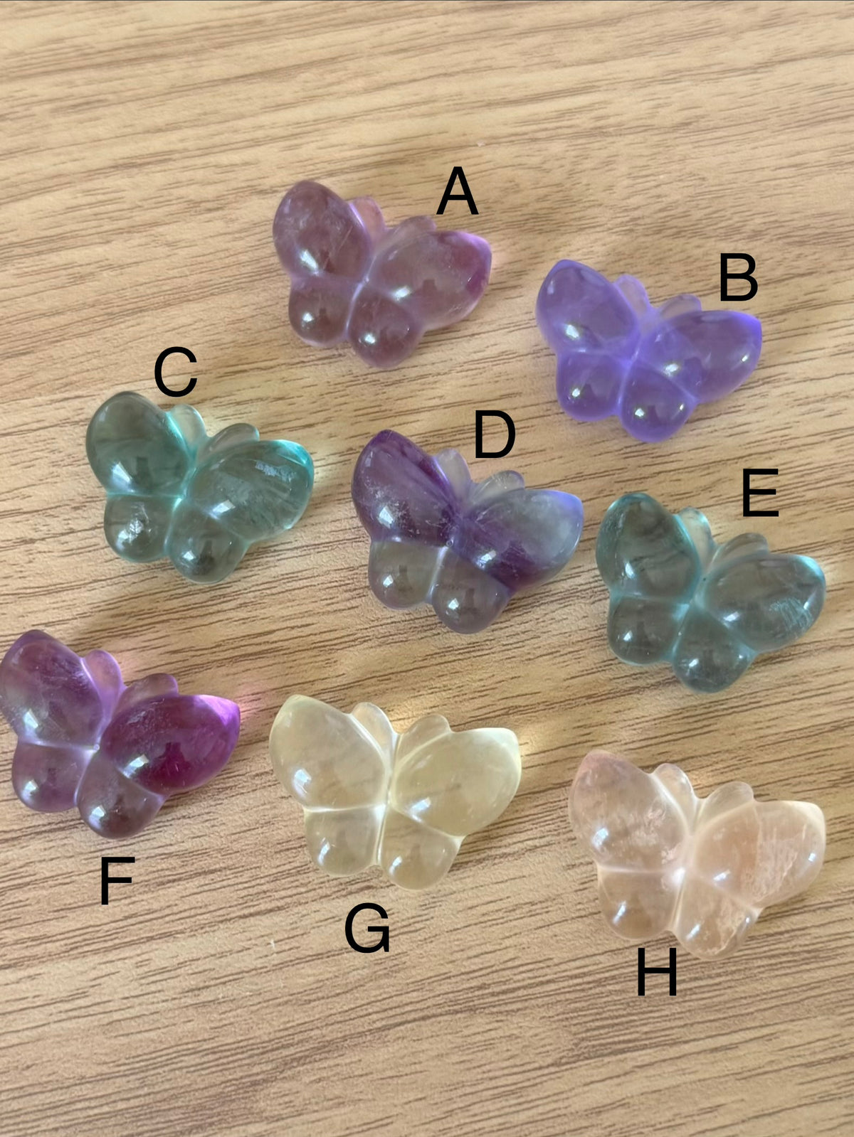 Fluorite Jelly Butterfly Carvings ~ Choose Your Own