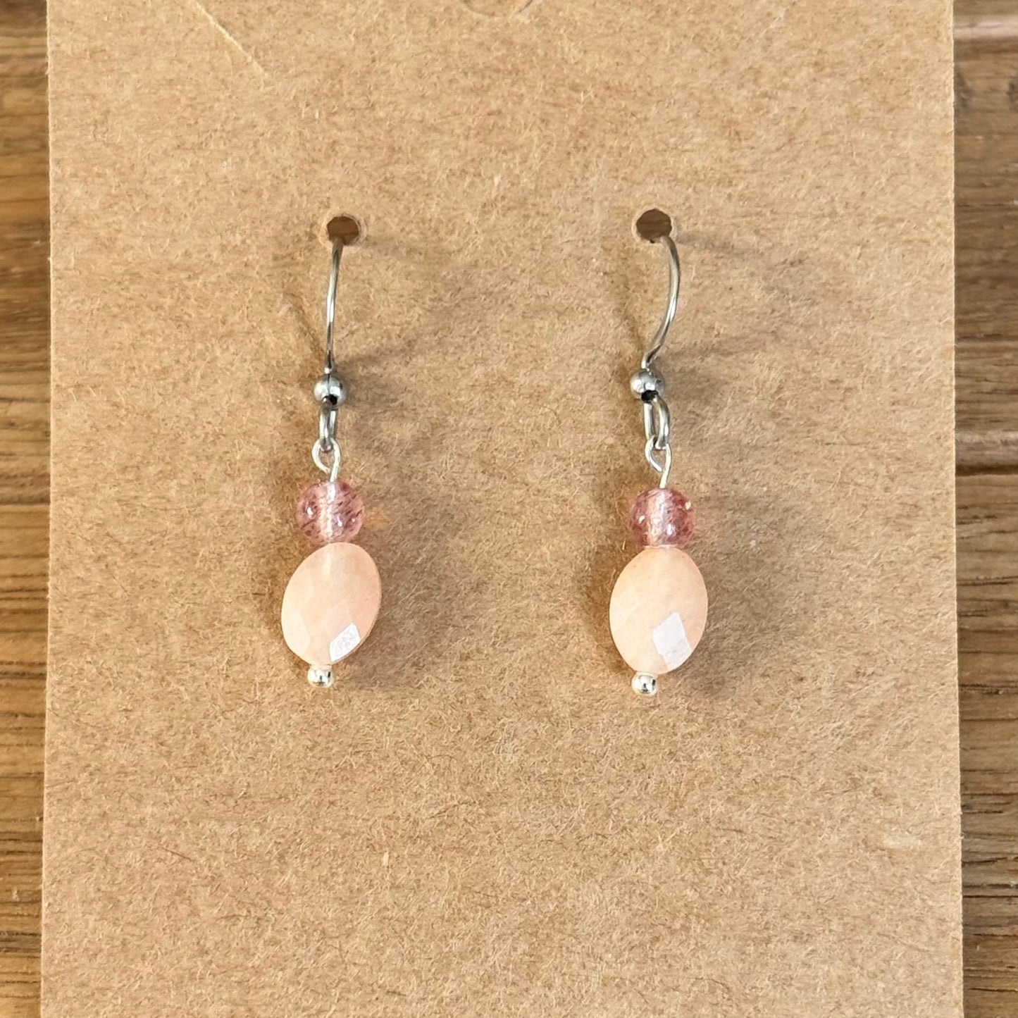 Pink Aventurine and Strawberry Quartz Earrings