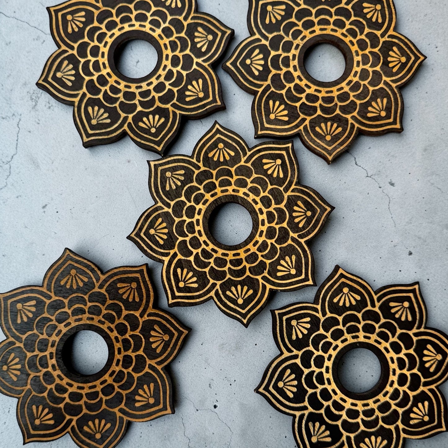 Mandala Wooden Sphere Stand