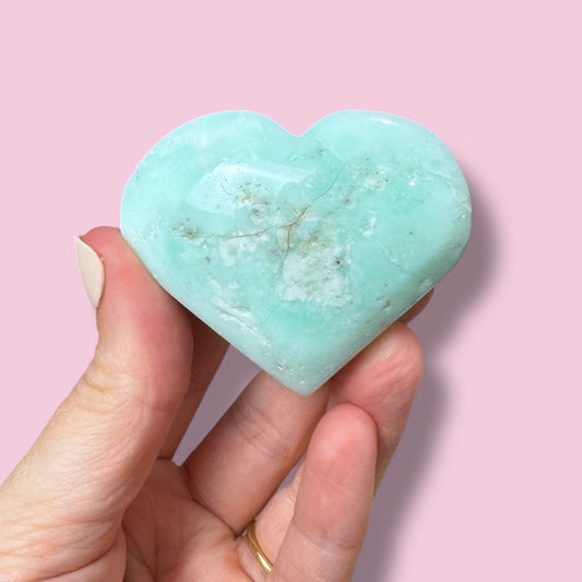 Australian Chrysoprase Heart Carving