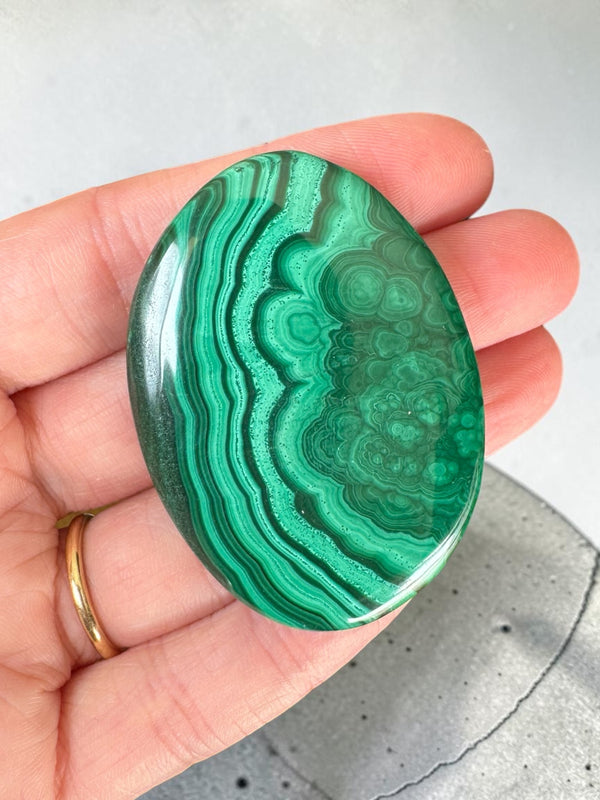 Malachite Palmstone ~ Imperfect