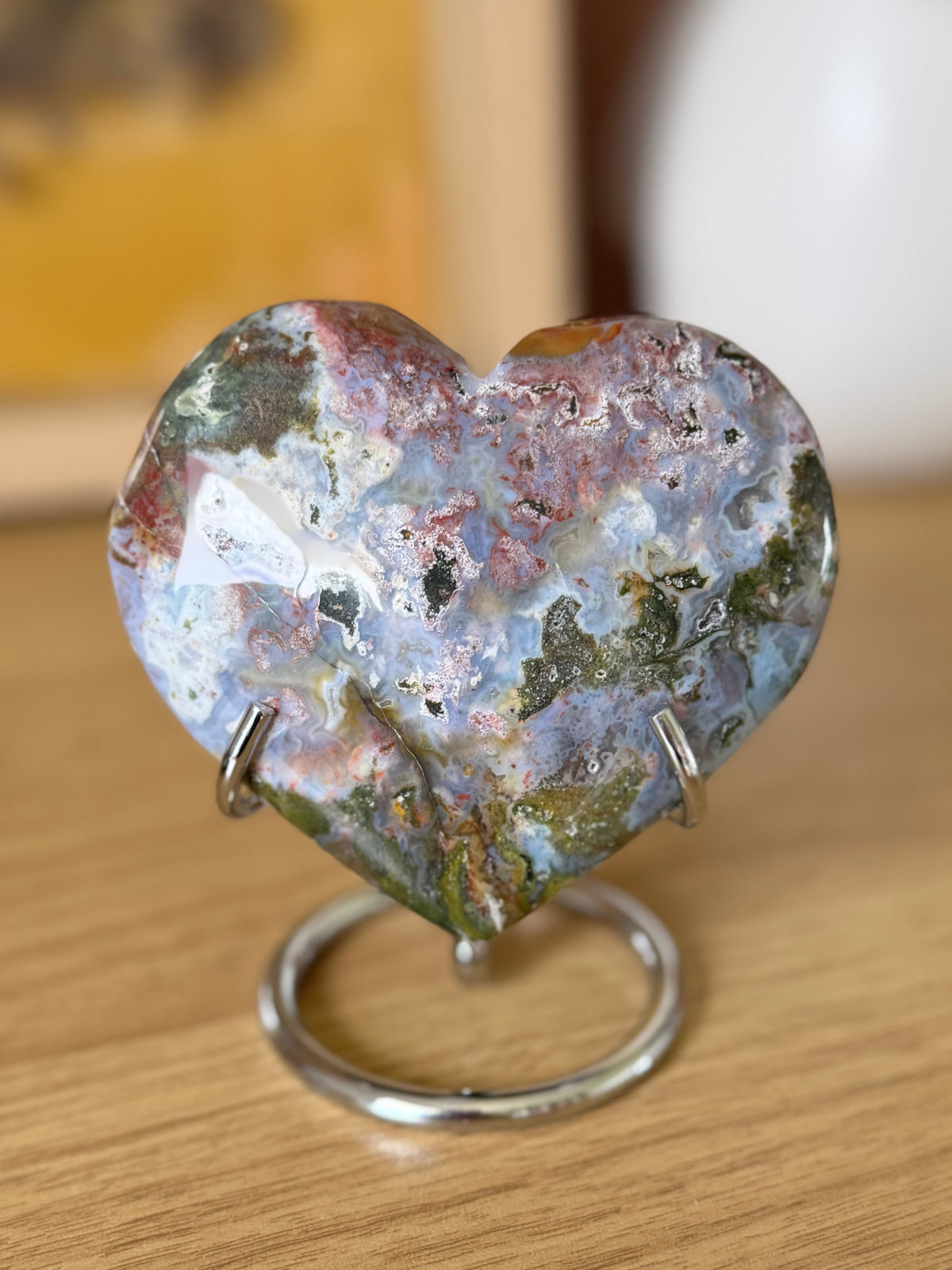 Sea Jasper Heart Carving