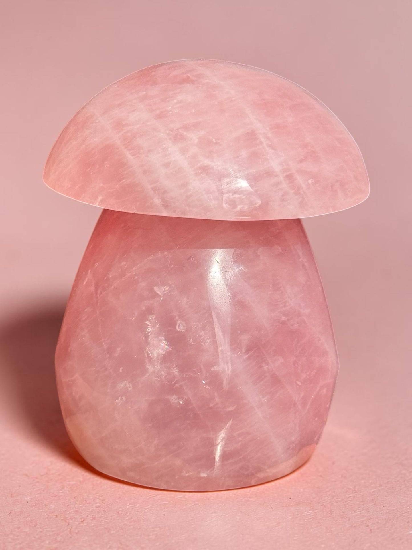 Large Rose Quartz Mushroom Carving