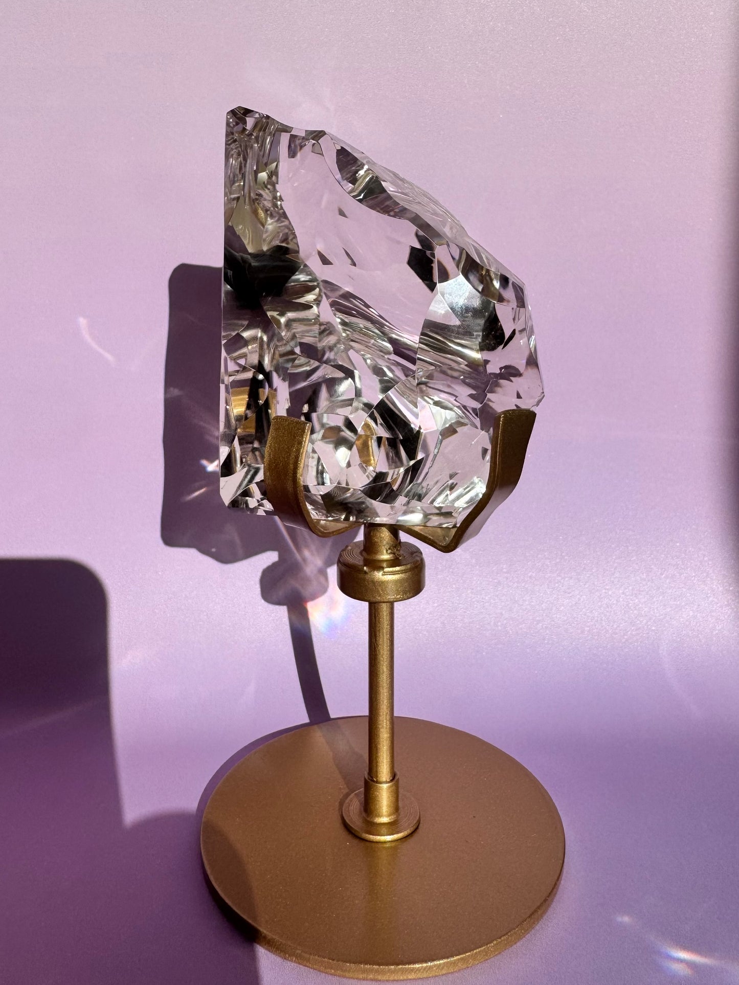 Sculpted HQ Clear Quartz on Stand