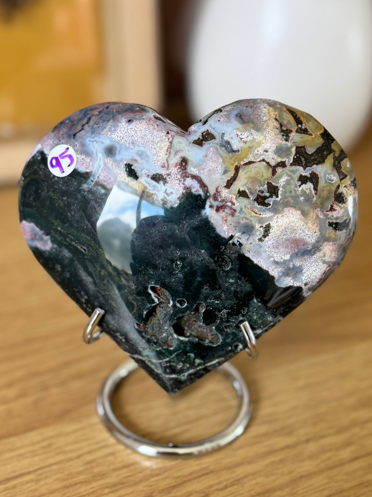 Sea Jasper Heart Carving